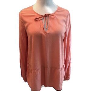 Sanctuary Peach Long Sleeve Peplum Top Sz M